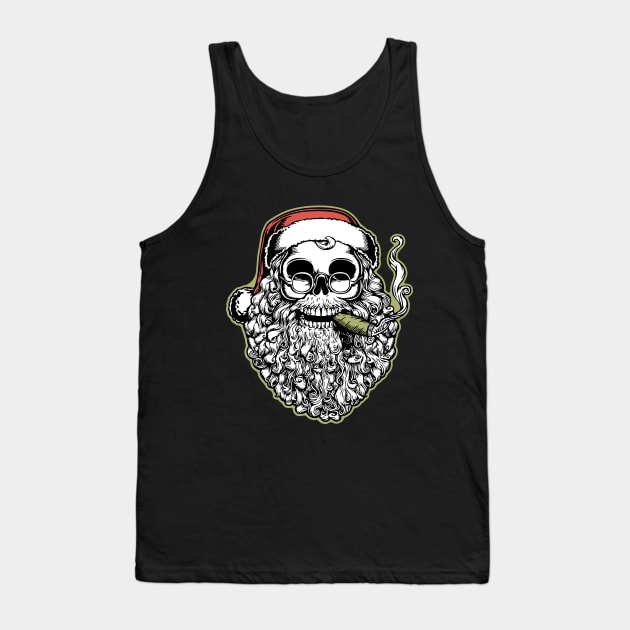 Smokin' Santa Skull Tank Top by kbilltv